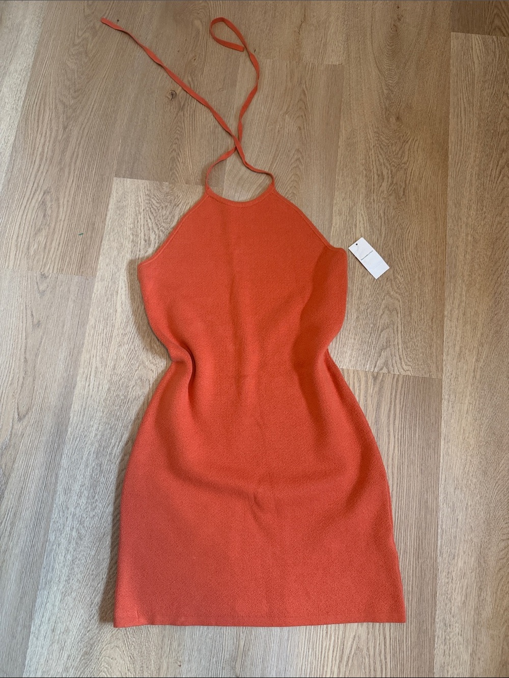 Abercrombie & Fitch Tie-Neck Tangerine Halter Mini Dress